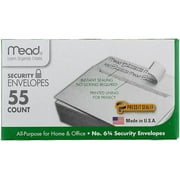 Mead Press-It Seal-It #6 3/4 Security Envelopes, 55 Count (75030)
