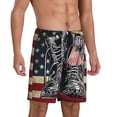 thumbnail image 2 of Balery Veterans Day1 Pantalones cortos de pijama de punto de algodón para hombre con cinturilla y bolsillos-Medium, 2 of 6