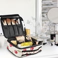 thumbnail image 5 of FORMRS Travel Makeup Bag Large Capacity Train Case Cosmetic Organizer with Adjustable Dividers, Red Cherry, 5 of 8