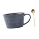 thumbnail image 5 of Taza de desayuno, taza de café con cuchara para adultos, taza de bebida para niños, taza de leche, taza de para jugo, café, 400 ml, fiesta de Gris, 5 of 8