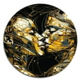 thumbnail image 3 of Designart "Kissing in Acrylic Romantic Embrace II" Abstract Marble Metal Round Wall Art, 3 of 5