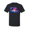 thumbnail image 2 of Wild Bobby, Jumping Whale During Beach Sunset, Animal Lover, Men Graphic Tees, Black, Medium, 2 of 3