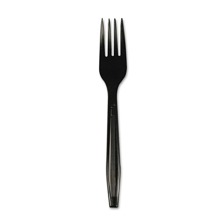 Heavyweight Polystyrene Cutlery, Fork, Black, 1000/Carton Heavyweight Polystyrene Cutlery, Fork, Black, 1000/Carton