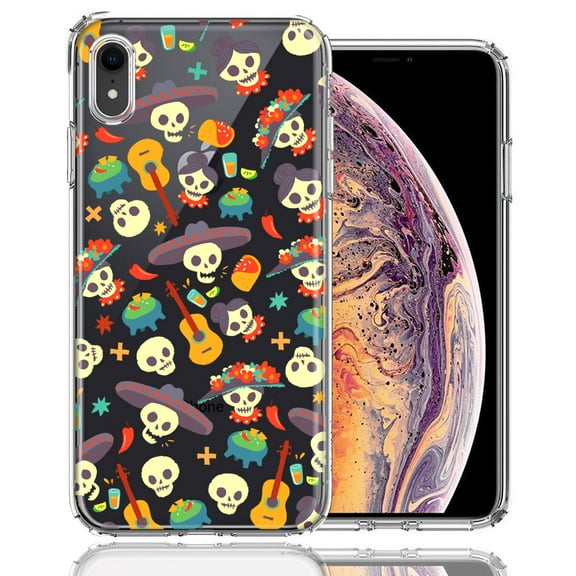 MUNDAZE For Apple iPhone XR Day of the Dead Design Double Layer Phone Case Cover