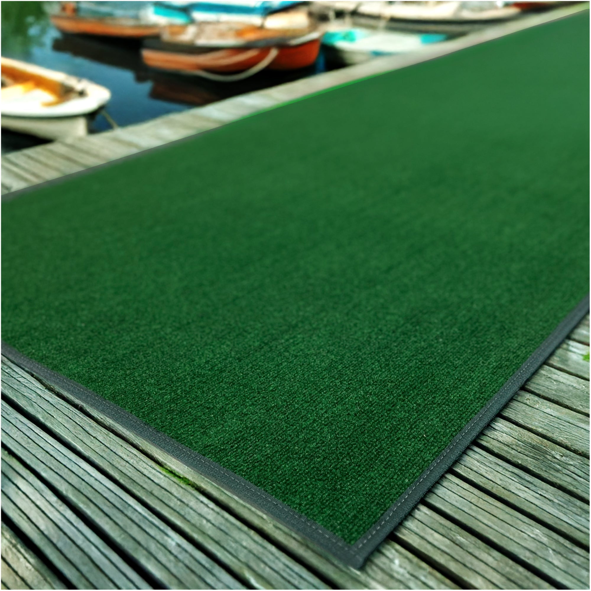 Koeckritz Rugs 10' x 12' Premium Ribbed Indoor/Outdoor Area Rug Quick Dry, Lightweight, Heather Green