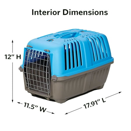 Spree MidWest Homes for Pets Spree 19 Plastic Pet Travel Carrier, Blue w/ Plastic Door, Ideal for XS Dogs