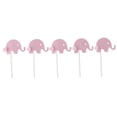 thumbnail image 2 of 12 Piezas De Fieltro De De Pompón De De Cumpleaños Accesorios De Panadería De Rosado Macarena Forma de elefante Topper de pastel, 2 of 8