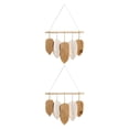 thumbnail image 4 of Cateissary Leaf Boho Tapestry Handmade Knitting Tassels Hanging  Wall Macrame Decor Room beige y amarillo 2piezas, 4 of 6