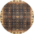 thumbnail image 1 of Ahgly Company Machine Washable Indoor Round Abstract Bakers Brown Area Rugs, 7' Round, 1 of 7