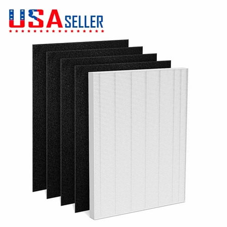 

1 True HEPA Filter & 4 Carbon Replacement Filters A 115115 Size 21 for Winix PlasmaWave 5300 6300 5300-2 6300-2 P300 C535