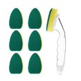 thumbnail image 1 of 8 Pieces Wand Sponge Refill Replacement Heads Soap Sponge Wand Includes 1 Dishwasher Rod and 7 Replacement Heads for Kitchen Sink Cleaning Brush, 1 of 5