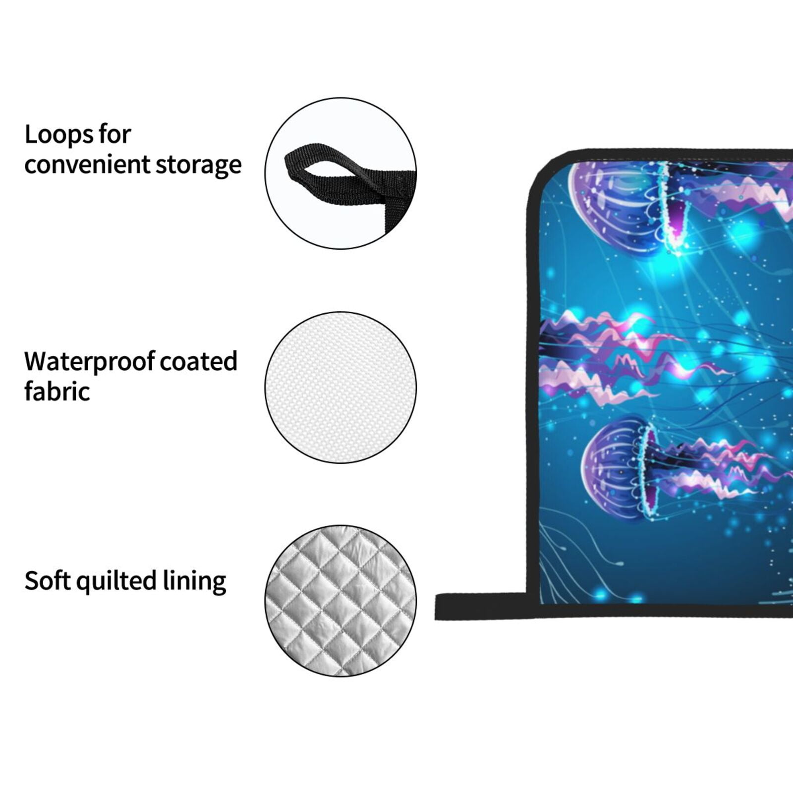 Glowing Vivid Jellyfishes 4Pcs Oven Mitts and Pot Holders Sets Oven Kitchen Gloves Hot Pads for Cooking BBQ Baking Grilling