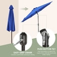 thumbnail image 6 of WestinTrends Paolo 9 Ft Outdoor Umbrella, Patio Shade Market Table Umbrella with Push Button Tilt and Easy Open Crank, Royal Blue, 6 of 14