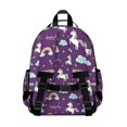 thumbnail image 3 of Unicorn and Rainbow Purple Pattern Cute School Backpack Bag for School with Padded Back and Adjustable Shoulder Straps 15.25"x11.5"x5.25", 3 of 5