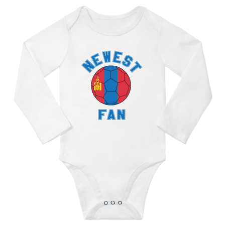 

Newest Mongolia Soccer Football Fan Baby Long Sleeve One-pieces (White 24 Months)
