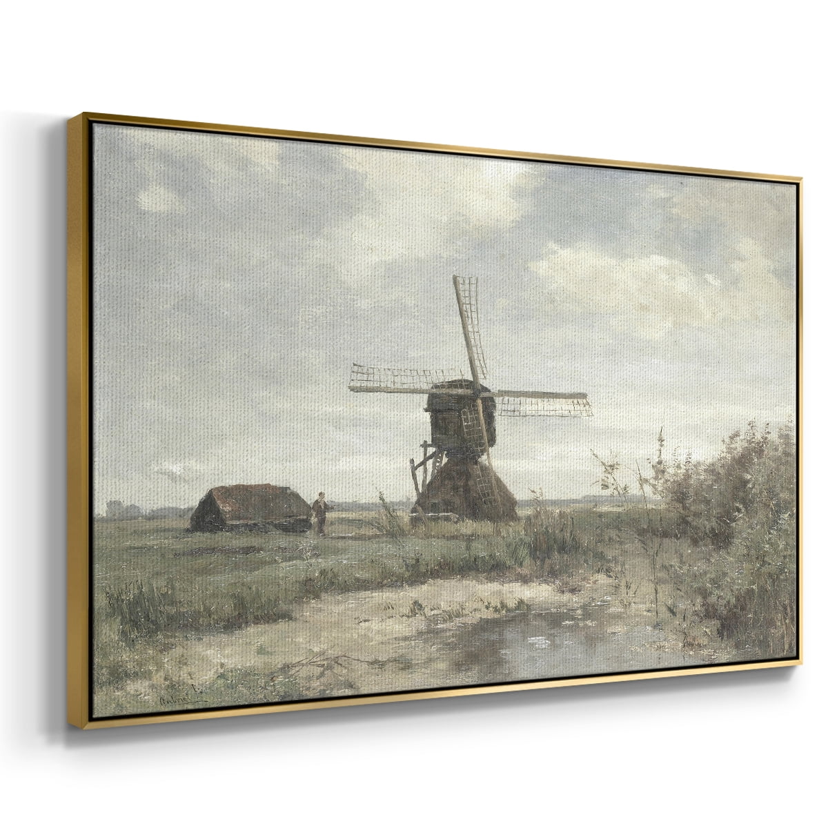 Vintage Landscape-CDI By Wexford Home Framed in Gold Wood Gallery Wrapped Canvas 17 in. x 25 in.