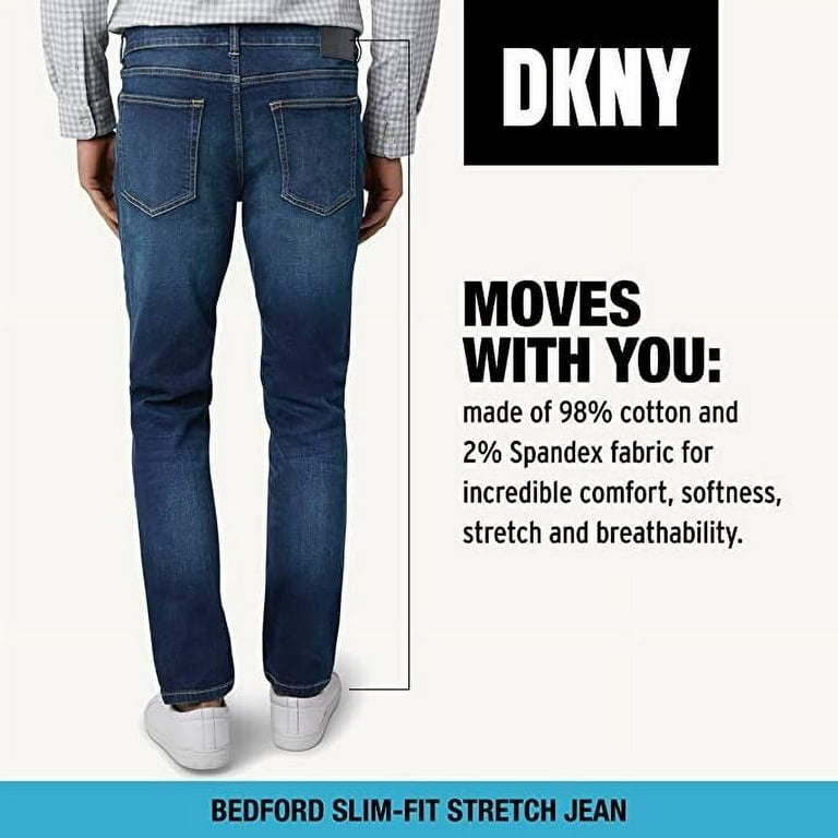 DKNY Men's Bedford Slim Fit Jeans in Blue Mountain-Size 32/32