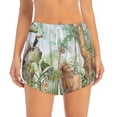 thumbnail image 4 of Lsque Watercolor African Animals Wildlife Printed Women's Running Shorts with Liner Pockets,Elastic Quick Dry Workout Athletic Gym Yoga Shorts,Womens High Waist Shorts-X-Large, 4 of 9