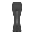 thumbnail image 3 of Lroveb Flare Yoga Pants for Women, High Waisted Athletic Workout Pants, Womens Solid Color Fashionable Casual Sports Flared Pants Dark Gray, 3 of 6