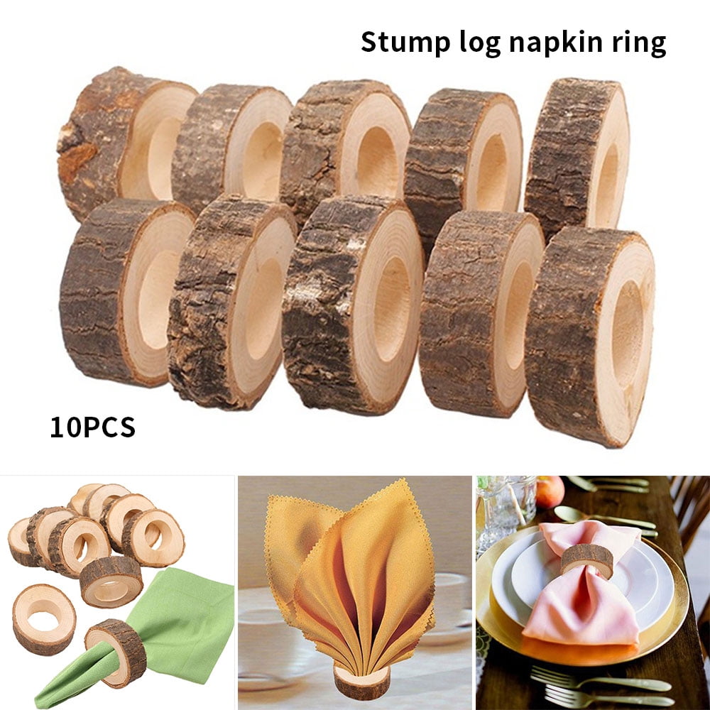 Creative Wooden Napkin Ring Wedding Table Decoration Hotel Crafts Ornaments practical and