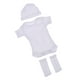 thumbnail image 1 of Trajes para recién nacidos pulgadas: mamelucos de , calcetines y sombreros blancos Macarena Conjunto de trajes de ropa de muñecas, 1 of 8