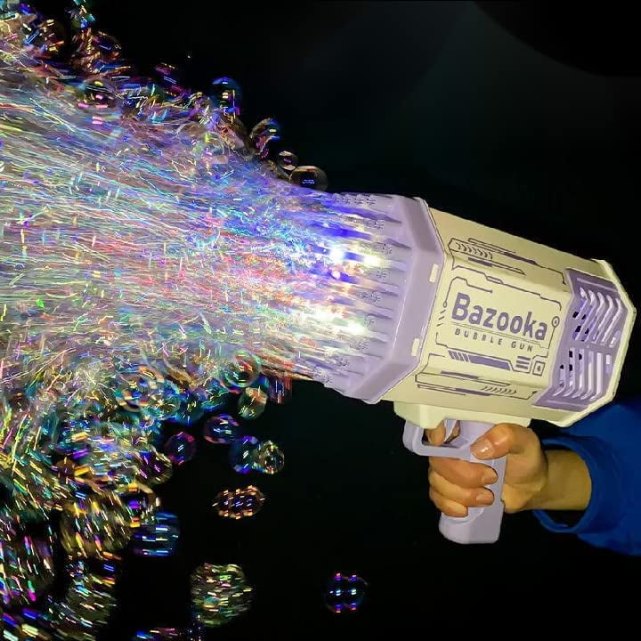 Bubble Machine Gun with 69 Holes and Colorful Lights, Super Big TIK Tok
