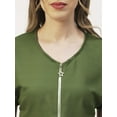thumbnail image 4 of Moomaya Solid Womens Front Zip-Up Designer Top, Round Neck Casual Smart Top, 4 of 8