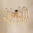 thumbnail image 5 of Spherical Cage Rope 6/10-Lights Brown Pendant Lighting Fixture, 5 of 9