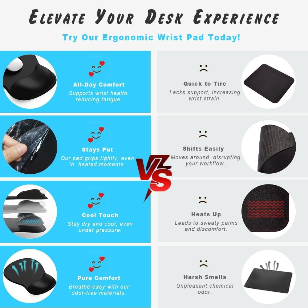 Gel Wrist Rest Mouse Pad-Ergonomic Office Mousepad with Wrist Support-Non-Slip, Design Desk Accessories Mat for Home&Game Decor (06Mocha Sand)