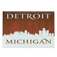 thumbnail image 1 of Detroit Cutting Board, Michigan City Silhouette Composition Classical Typography American City, Decorative Tempered Glass Cutting and Serving Board, Large Size, Red and White, by Ambesonne, 1 of 1