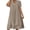 A Khaki, variant on Plus Size Casual Dress Ndbuld Women's Summer Solid Color Short-Sleeve V-Neck A-Line Mid-Waist Dress Khaki M