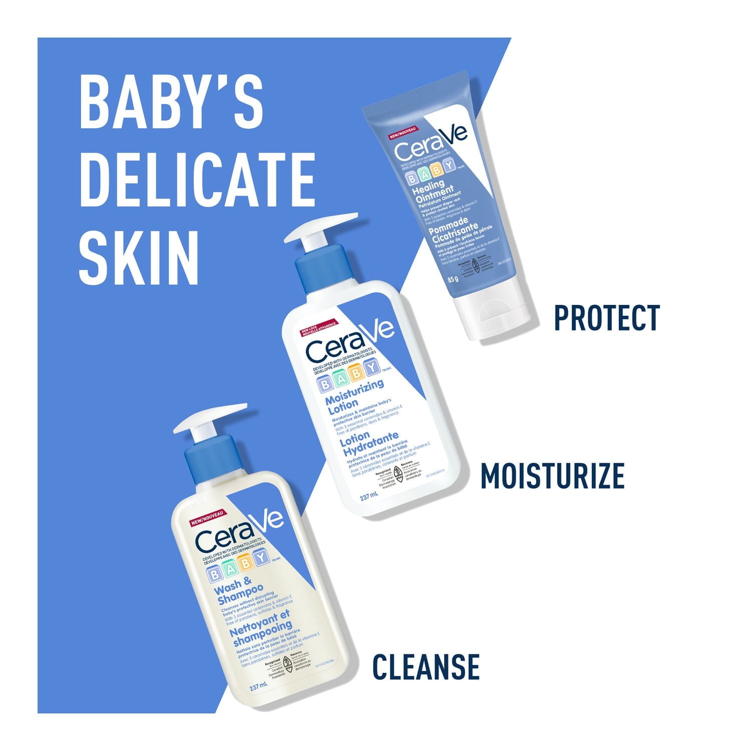 CeraVe Baby Multi-purpose Healing Ointment Cream. Prevent Baby Diaper Rash, Chafed skin/Lips, Dry & Cracked heels & feet. Petroleum jelly with Ceramides & Vitamin E. Slugging Cream, Sensitive Skin, La, CeraVe Baby Healing Ointment