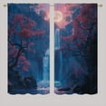 thumbnail image 2 of Japanese Anime Blackout Curtains for Kid Girls Boys Bedroom, Waterfall Landscape Cherry Blossom Rod Pocket Thermal Insulated Darkening Curtains for Bedroom Living Room, W42 x L63 Inch, 2 of 6