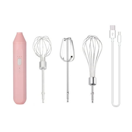 

unbranded Electric Egg Beater with 3 Heads Tea Coffee Milk Household Stirrer Cream Mixer Drink Foamer Blender Kitchen Gadgets Pink