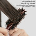 thumbnail image 4 of Wooden Handle Bristles Round Brush Portable Anti-static Thin Thick Long Straight Curly Hair Brush Women Hair Styling Detangling Comb, 4 of 8