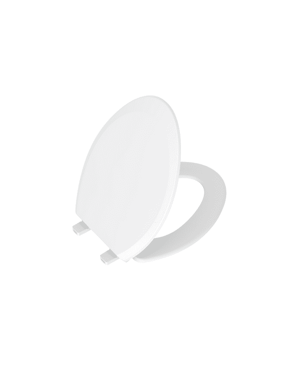 Mainstays Plastic Elongated Toilet Seat in Daisy White