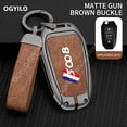 thumbnail image 2 of Zinc Alloy Leather Car Key Case Cover For Peugeot 3008 A 3 buttons 208 306 3008 4008 5008 RCZ 2008 key case, 2 of 12