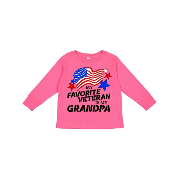 Inktastic My Favorite Veteran is My Grandpa Boys or Girls Long Sleeve Toddler T-Shirt