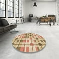 thumbnail image 4 of Ahgly Company Machine Washable Indoor Round Transitional Brown Gold Area Rugs, 8' Round, 4 of 7
