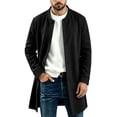 thumbnail image 5 of Miqool Men's Trench Coat Pea Coat Winter Business Long Jacket Overcoat with Pockets Knit Outerwear Long Sleeve S-3XL, 5 of 8