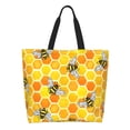 thumbnail image 3 of Fuzoiu Honeycombs Print Tote Bags for Women,Shoulder Bag, Gym Tote,Top Handle Ladies Shoulder Bags for Work Beach Travel and Shopping Grocery, 3 of 9