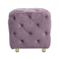 thumbnail image 4 of GZXS Modern Velvet Square Ottoman in Purple, Cube Foot Rest Stool with Wooden Frame & Foam Cushion, Makeup Vanity Seat or Side Table for Bedroom, Living Room, 4 of 7