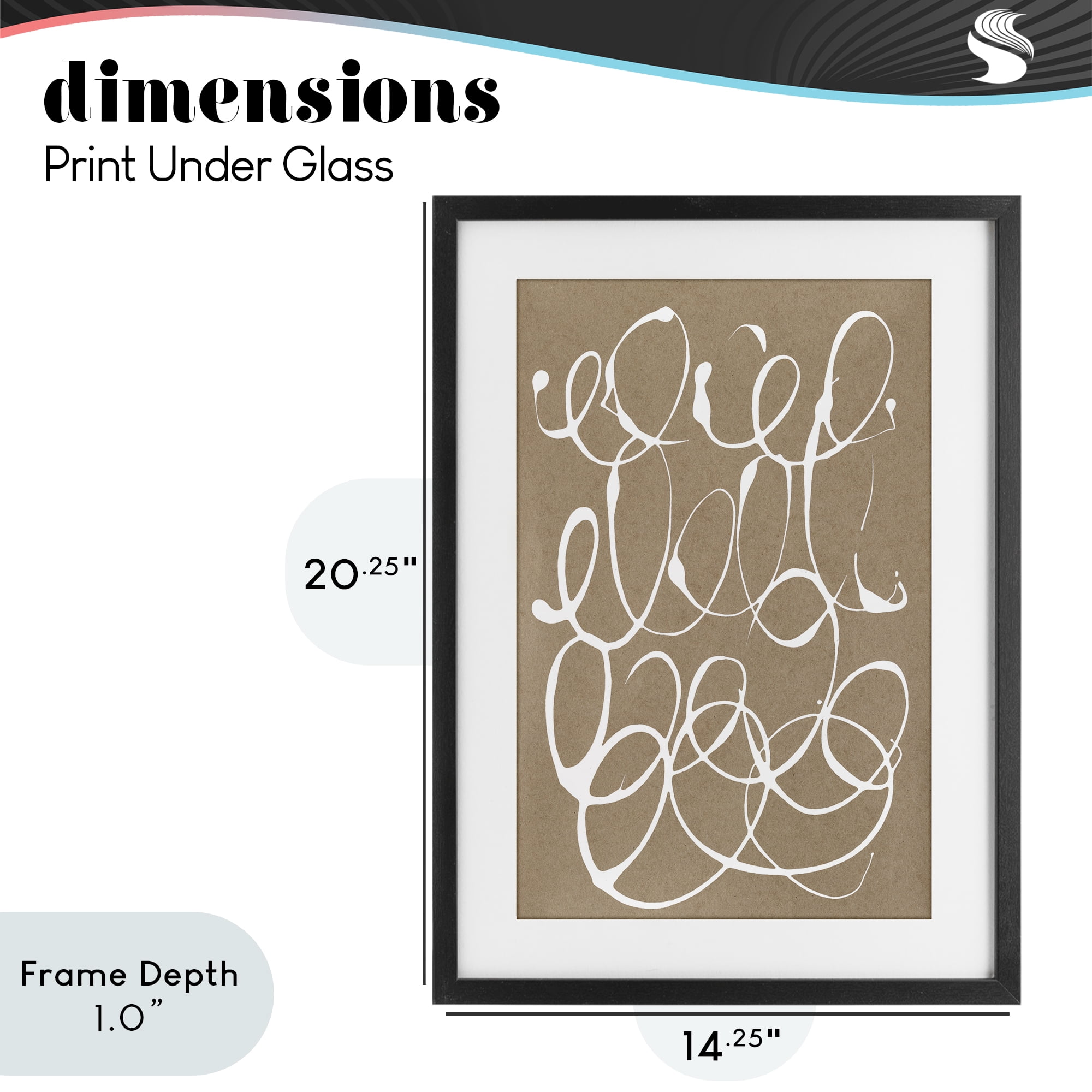 Stupell Industries Scribbled Taupe Circles Black Framed Print Under Glass, design by Susan Bryant