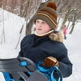 thumbnail image 2 of Border Children's Winter Knit Warm Hat Bib Gloves 3-Piece Set for Cold Weather, 2 of 9