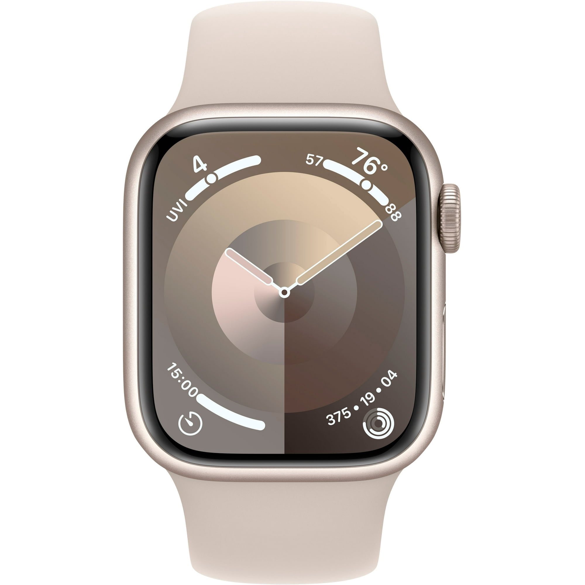 Apple, Watch Series 9, Smart Watches, M/L, 18 h Battery Life, GPS 41mm Starlight Aluminum Case with Starlight Sport Band, 1, 1