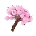 thumbnail image 4 of Ramo de flores artificiales de bayas de espuma con tallo de alambre flexible para guirnaldas de flores DIY y coches de boda. 400 rosa + blanco plateado, 4 of 9