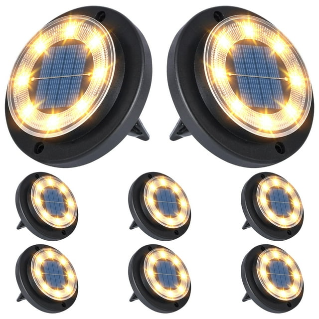Solar Ground Lights Flacchi Solar Disk Lights, paquete de 8 unidades