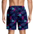 thumbnail image 4 of Satingcolo Men's Hawaiian Beach Shorts Elastic Mid Waist Drawstring Athletic Shorts Lightweight Summer Casual Trunks with Pocket Coffee 2XL, 4 of 4