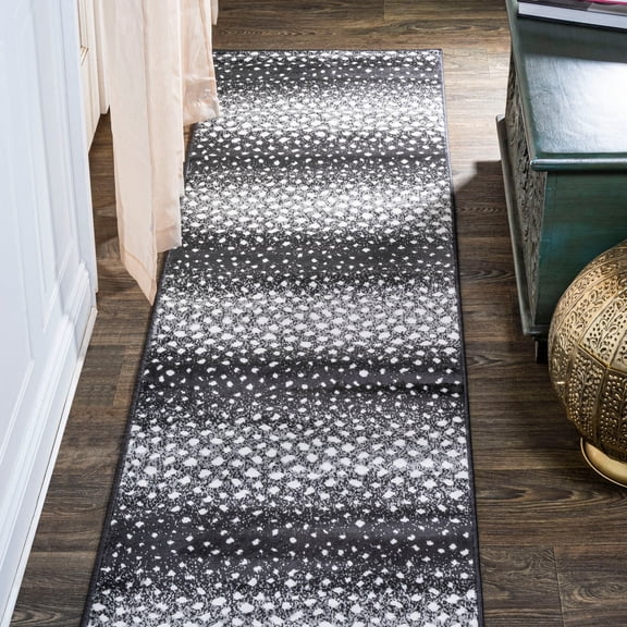 JONATHAN Y SAFARI 2 x 8 Runner Rug, Antelope Animal - Black/Cream, SAF100A-28