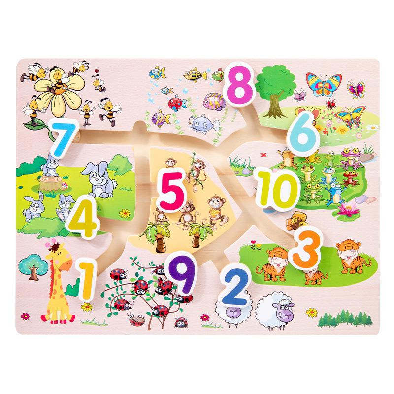 Kids Alphabets ABC Numbers 123 Jigsaw Puzzle Learning Toys Shapes